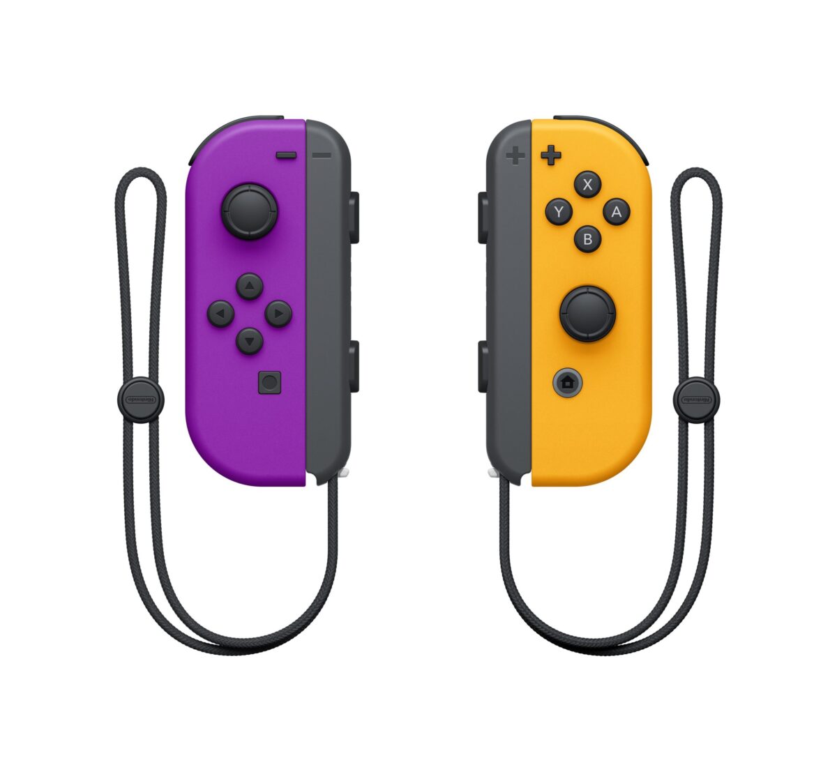 Joy-Con-neon-purple-neon-orange-scaled-1.jpg JoyCons Neon Purple / Neon Orange - Image 1