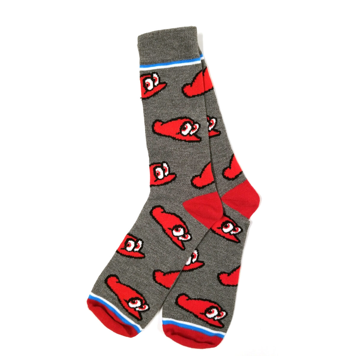 Nintendo Super Mario Odyssey Crew Socks - Gris/Rojo - Image 1